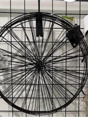 Black Wire Bicycle Wheel Wall Art